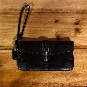 COACH black wristlet